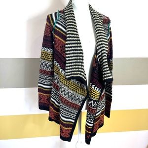 2/$25 Maurices Woven Knit Bohemian Lounge Patchwork Lagenlook Fly Away Cardigan